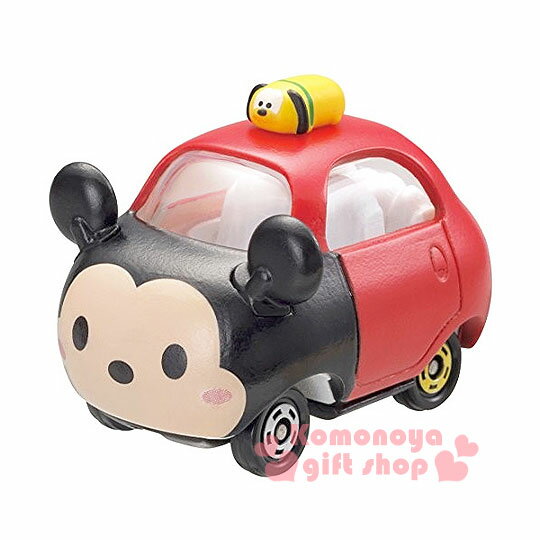 小禮堂 迪士尼 TSUM TSUM 米奇 TOMICA合金小汽車《紅黑.Q版》經典