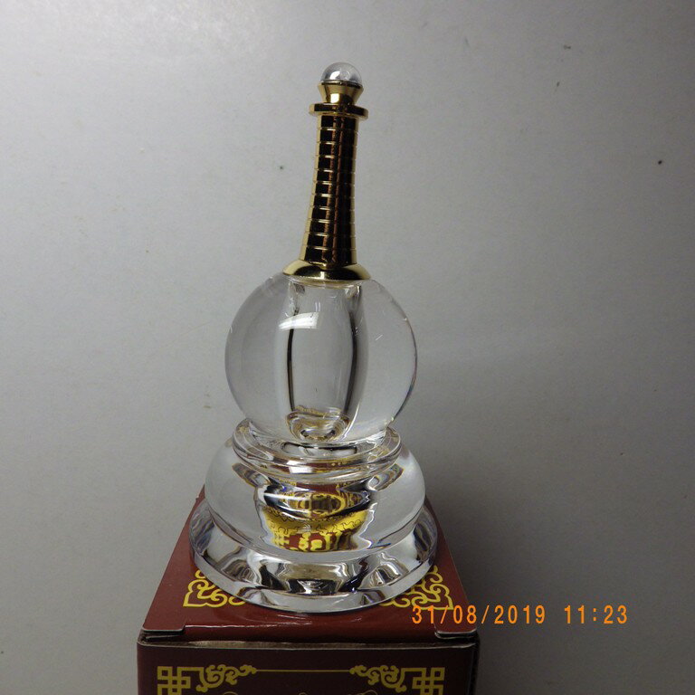 藏傳佛教/密宗用品 水晶佛塔/舍利菩提塔/螺紋塔 /裝甘露丸舍利子