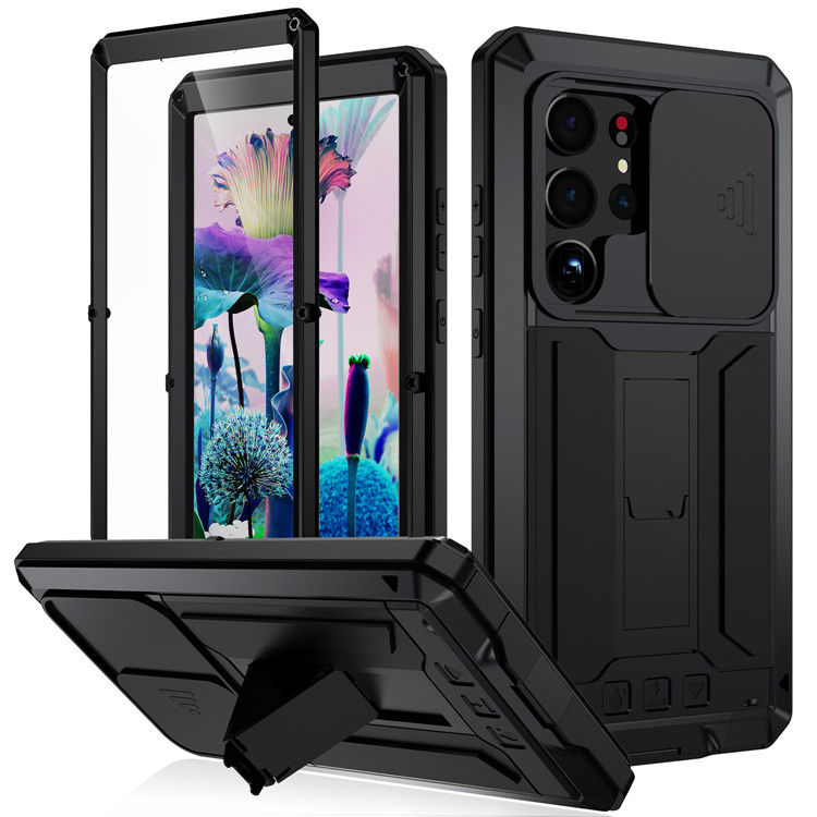 公司貨附發票 【防摔神器】三星S23Ultra手機殼三防支架S23+全包防摔矽膠金屬殼保護套新款23 樂天最低價 快速出貨