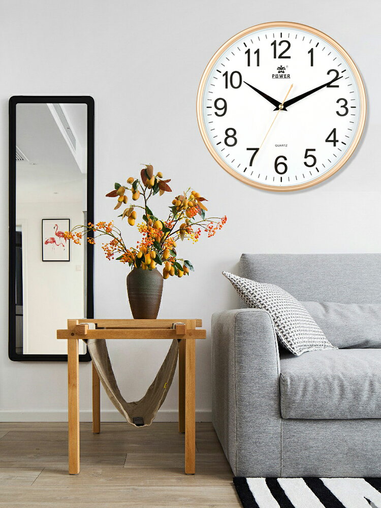 霸王靜音掛鐘客廳個性創意現代時鐘簡約家用石英鐘中式鐘圓形