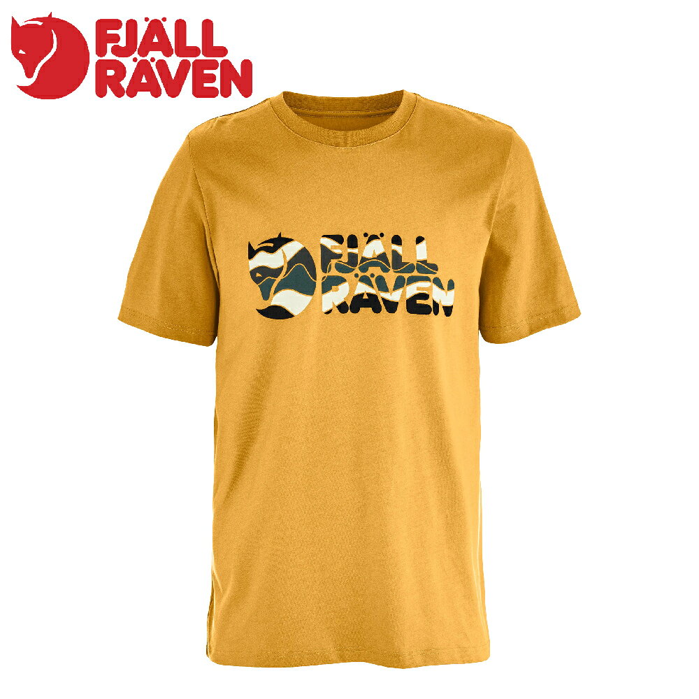 【Fjallraven 小狐狸 男 Multicolor Logo T恤《赭黃》】F12600268/機能衣/排汗衫/運動衫