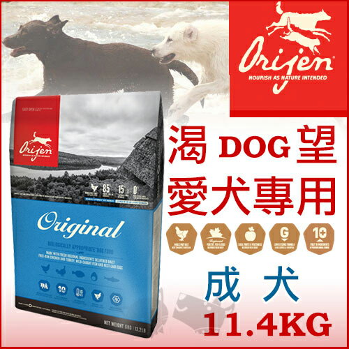 渴望Orijen 成犬 Adult 11.4kg - 犬飼料【免運】送潔牙骨