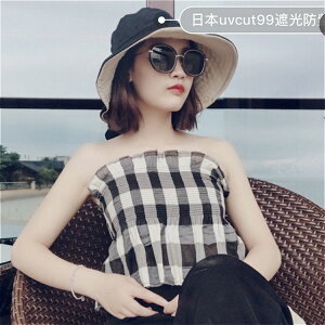 日本UV大S防曬帽遮陽帽大檐防紫外線雙面帶防風繩夏季女士漁夫帽1入