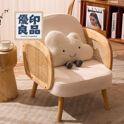 工廠直銷 【免費開票 設計感】 實木單人沙發茶幾組合小戶型客廳現代民宿酒店簡約科技布藝出租房 懶人沙發 單人沙發特惠/開立發票 全館折扣 y5415