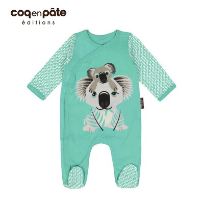 【COQENPATE】法國有機棉乖乖睡套裝組(附帽) - 無尾熊