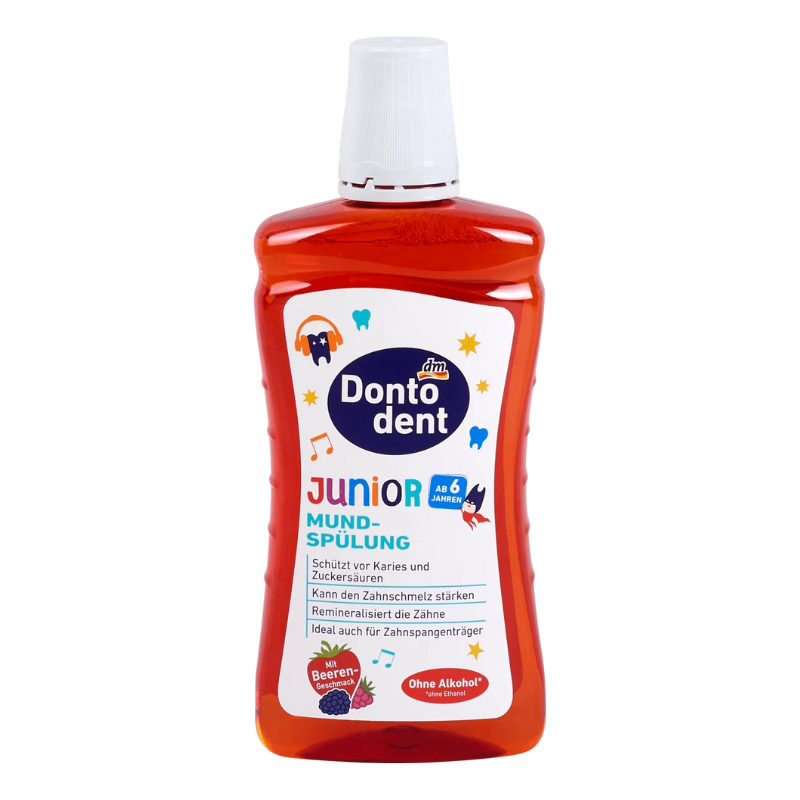 德國 DM Dontodent 兒童漱口水 莓果口味 500ml 兒童 漱口水 莓果 清潔 口腔 牙齒 附發票【心心哈德】現貨 全館499超取免運｜全場下殺★滿額再享折扣
