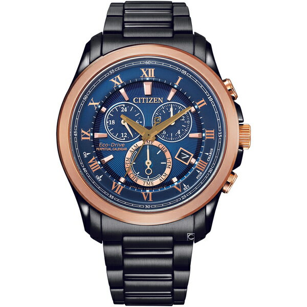 CITIZEN 星辰錶 聖誕節亞洲限定萬年曆腕錶(BL5546-81L)-43mm-藍面鋼帶