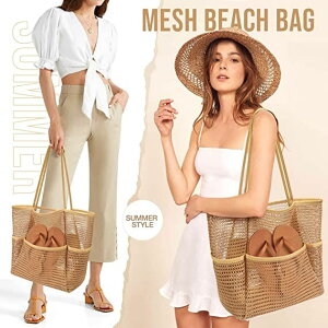 購物袋 超火透明網紗便攜百搭購物袋夏天海灘旅行大容量沙灘包輕便