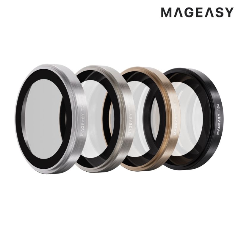 MAGEASY Apple 蘋果 iPhone 16 Pro / iPhone 16 Pro Max Lenz 藍寶石鏡頭貼(Ti64) 鏡頭保護貼 鏡頭膜