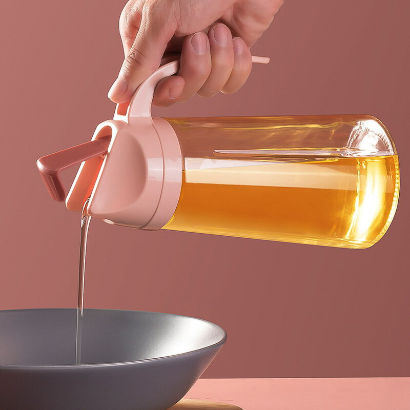 自動開玻璃油壺廚房家用塑料防漏油罐醬油瓶醋壺大號小號裝倒油壺