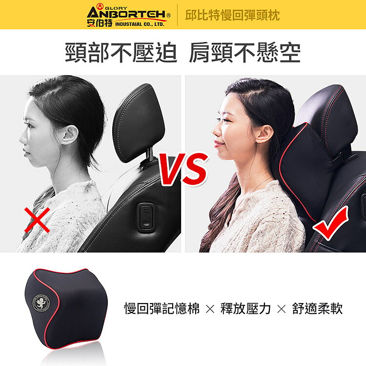 【安伯特】邱比特慢回彈頭枕 (車用頭枕 車用靠枕 車用頭頸枕 汽車頸枕  車用頭靠枕 U型枕 慢回彈記憶枕) 6