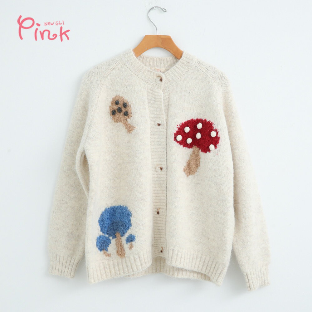 Pink*蘑菇森林童趣毛衣外套 (2色) Z5401BC 治裝激推