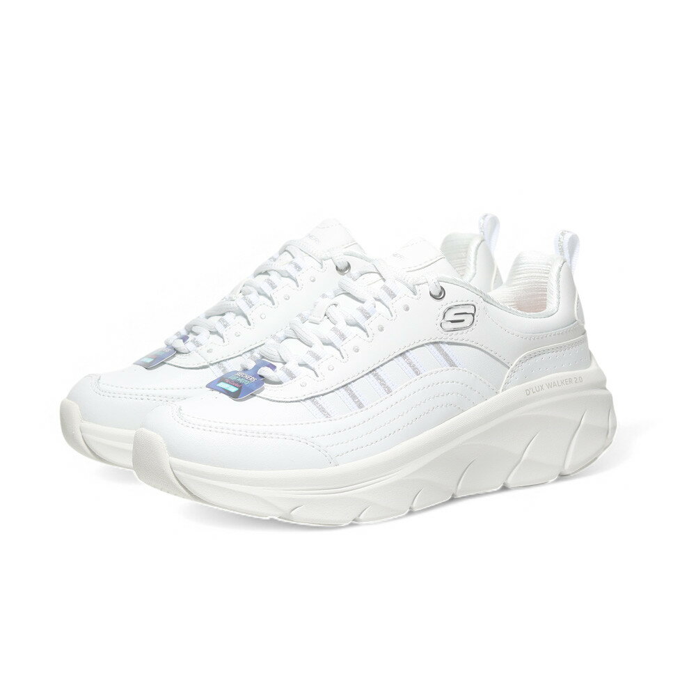 【滿千折百】SKECHERS 休閒鞋 D'LUX WALKER 2.0 白 皮革 記憶鞋墊 女 150106WSL