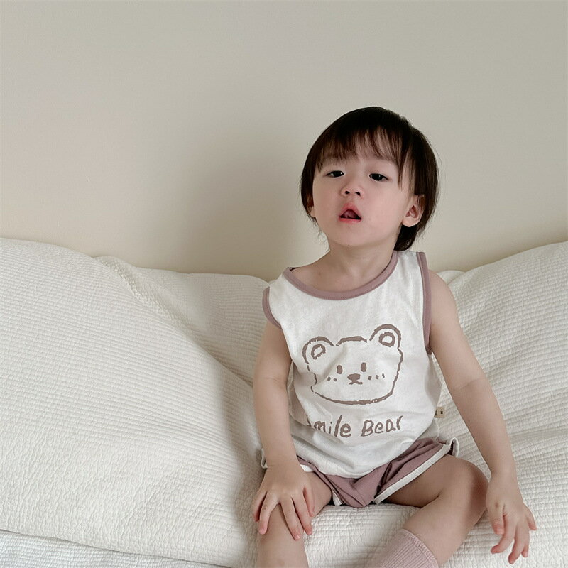 寶寶夏季可愛套裝韓版童裝嬰兒衣服夏裝2024夏季新款兒童卡通套裝
