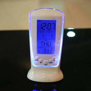 LED藍光電子鐘 大字幕 溫度計 時鐘 日曆 鬧鐘【樂天APP下單4%點數回饋】