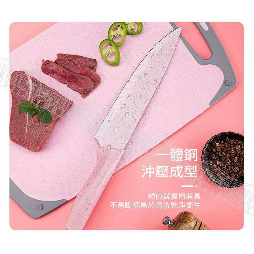 馬卡龍刀具 小麥梗柄 菜刀組 入厝禮 小麥廚具6件組 刀具 剪刀 切菜刀 水果刀 麵包刀 刨刀 廚具 5