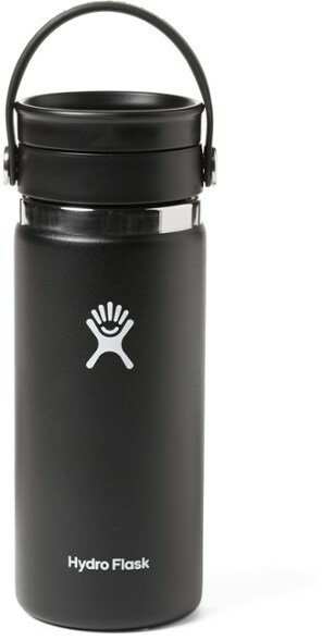 【【蘋果戶外】】Hydro Flask【旋轉咖啡蓋 / 寬口 / 473ml】16oz 時尚黑 美國不鏽鋼保溫保冰瓶 保冷保溫瓶 不含雙酚A