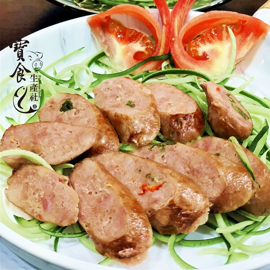 剝皮辣椒月亮魚香腸 (300g)