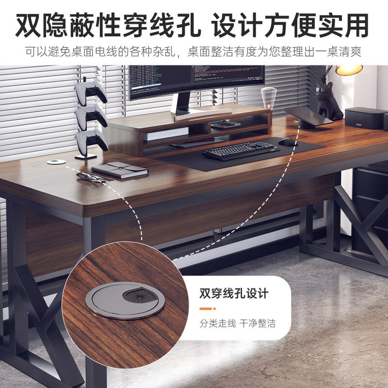 電腦桌 長條桌 床邊桌 辦公桌 洽談桌 電競桌 電腦桌臺式家用桌子臥室小戶型書桌寫字桌電競桌簡易辦公桌工作臺 2