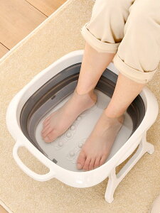 日式折疊泡腳桶塑料泡腳盆家用過小腿按摩洗腳神器伸縮便攜足浴盆