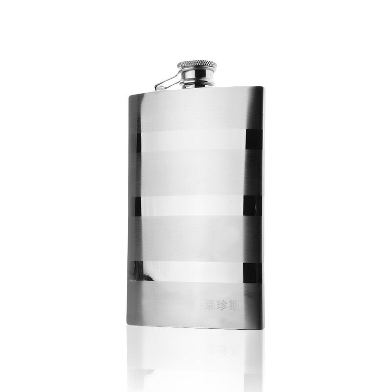 304不銹鋼酒壺戶外隨身便攜7盎司斑馬線水壺金屬酒瓶水壺酒具禮品 1