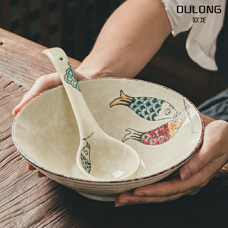 家日式陶瓷家用大號拉麵碗斗笠碗湯麵碗定製餐廳牛肉麵碗商用