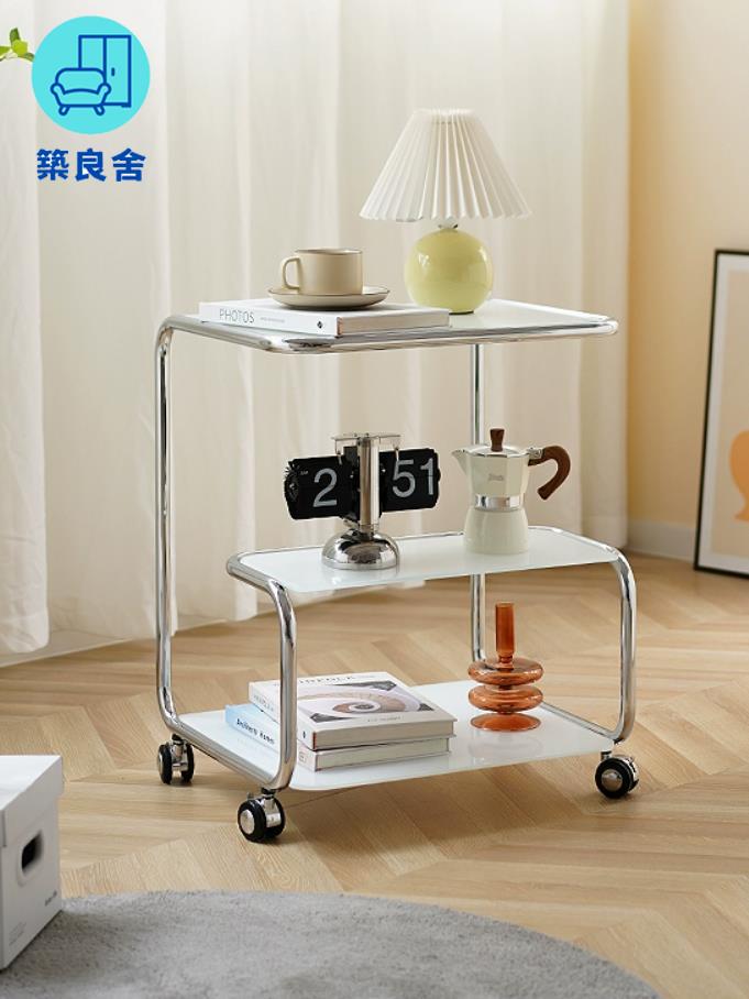 免運 開立發票 茶几 邊桌 客廳茶几 沙發茶幾 小型邊桌 北歐中古小推車玻璃邊幾家用客廳創意沙發小茶幾角幾可移動置物架特惠/工廠直銷 工廠現貨 全館折扣 售後保障 zl535