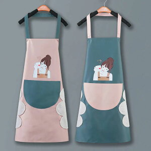 圍裙女廚房家用防水防油韓版可愛夏季家務上班做飯加厚圍腰工作服