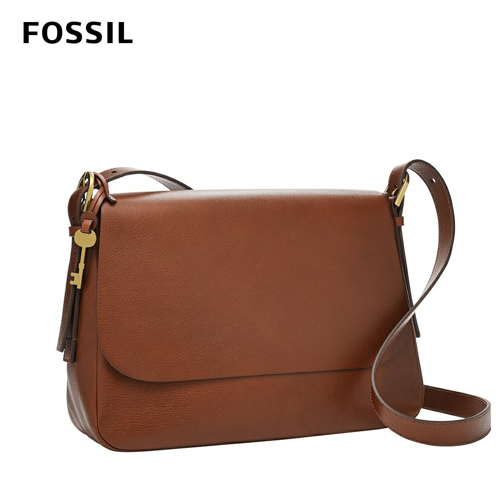 送禮首選★FOSSIL Harper 真皮馬鞍斜揹包-咖啡色 ZB1568200【美國時尚品牌】 附防塵袋+提袋【全館滿額折價★FOSSIL全系列包夾送美妝蛋】