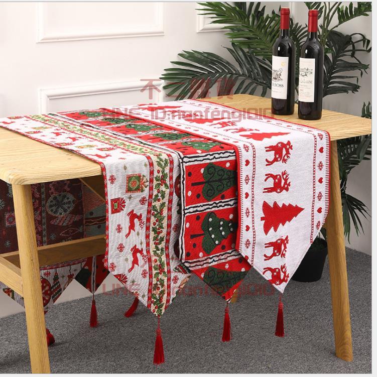 聖誕節家庭裝飾用品針織布桌旗創意圣誕桌布餐桌裝飾居家裝扮【福喜行】【不二雜貨】 2