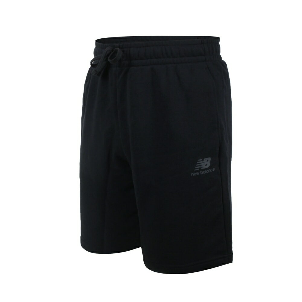 NEW BALANCE 男棉質短褲(五分褲 針織 慢跑 休閒 NB「AMS21503BK」≡排汗專家≡