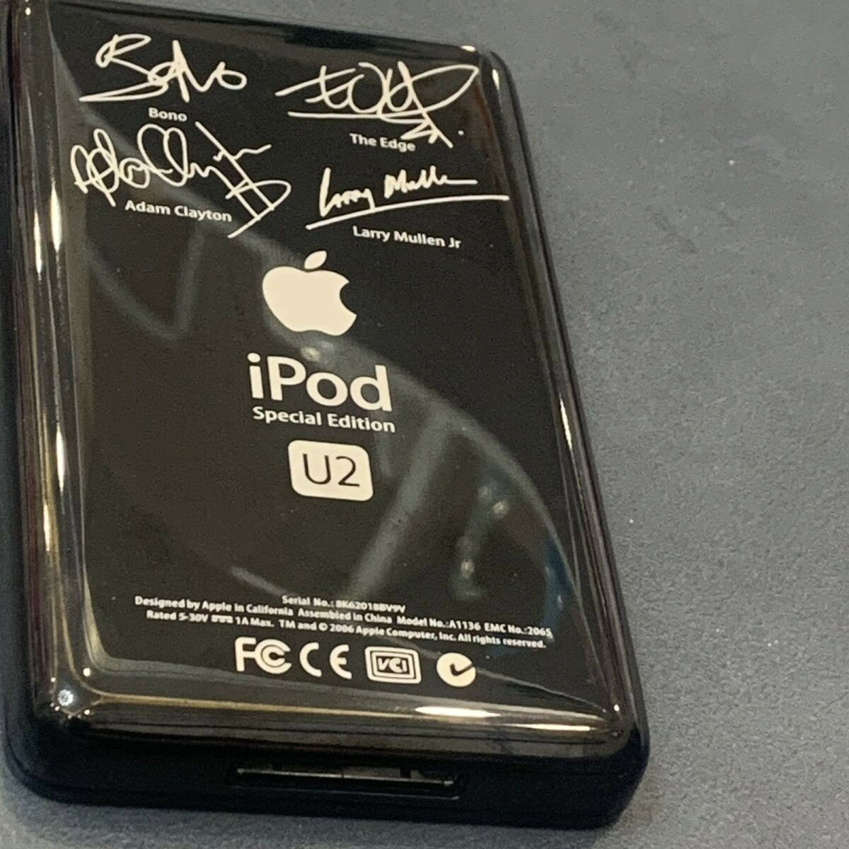 蘋果iPod video U2限量版,99新原裝30G機械硬碟更換新電池播放器