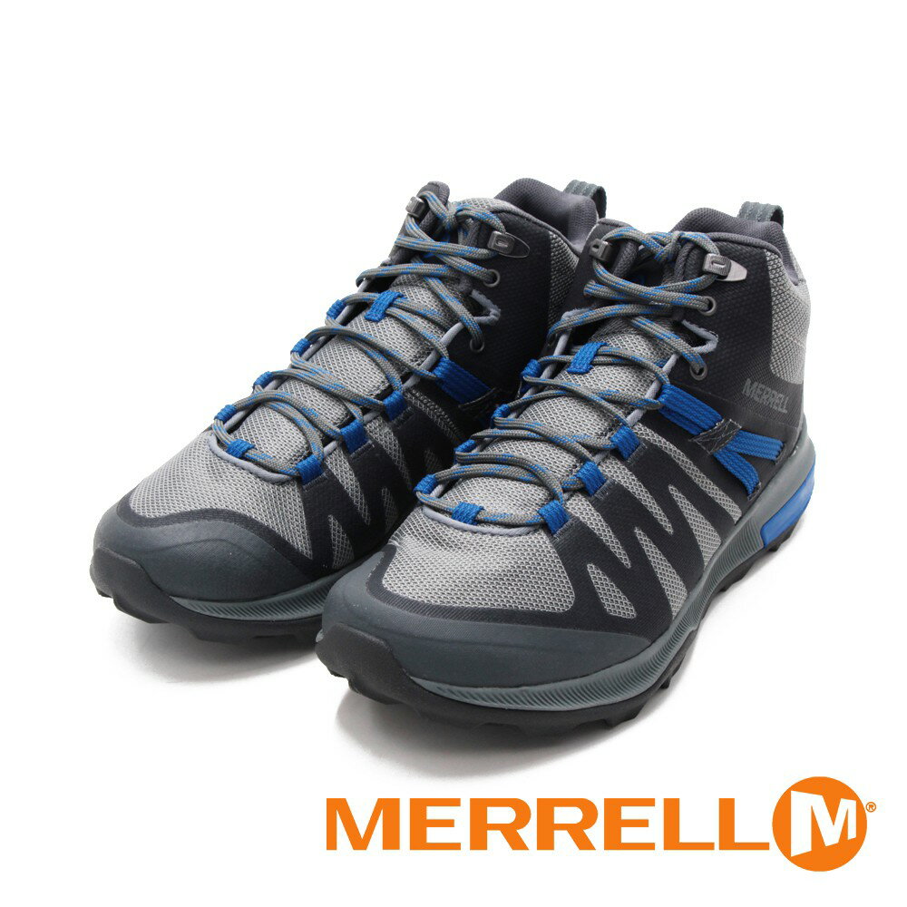 MERRELL(男)ZION FST MID WATERPROOF 郊山健行鞋 男鞋－灰藍