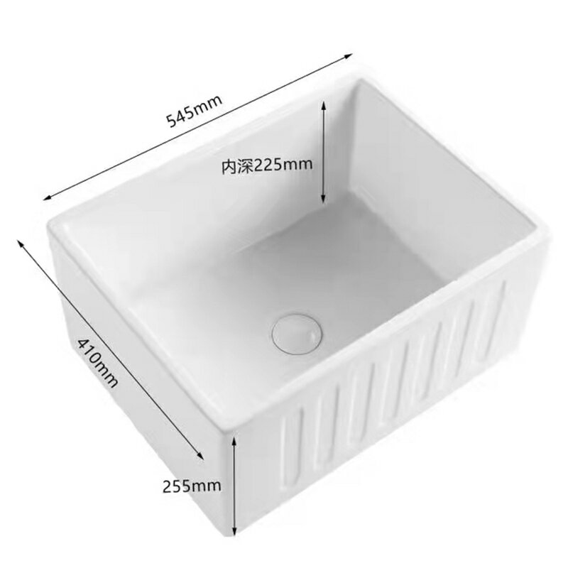 蝶陶美式前置半嵌入水槽開放廚房高溫耐火土洗菜碗farmhousesink 5
