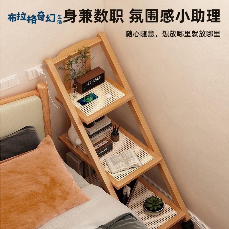 現貨速發 邊幾 小茶幾 臥室床頭櫃 置物架 沙發邊櫃 移動長虹玻璃小戶型客廳茶桌[PP0515062]