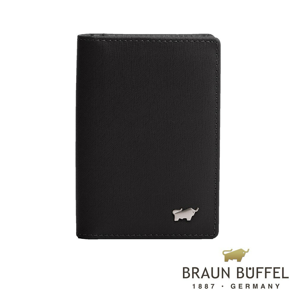 【BRAUN BUFFEL 德國小金牛】台灣總代理 HOMME-M 4卡名片夾-黑色/BF306-402-BK