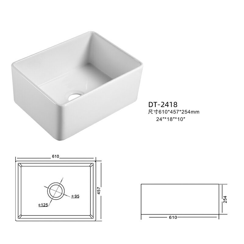 蝶陶美式前置半嵌入水槽開放廚房高溫耐火土洗菜碗farmhousesink 6