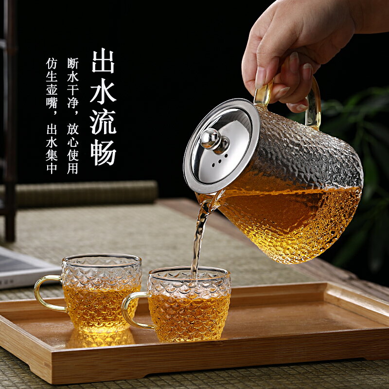 日式茶壺耐高溫玻璃泡茶壺過濾耐熱茶具套裝電陶爐煮茶器家用單壺