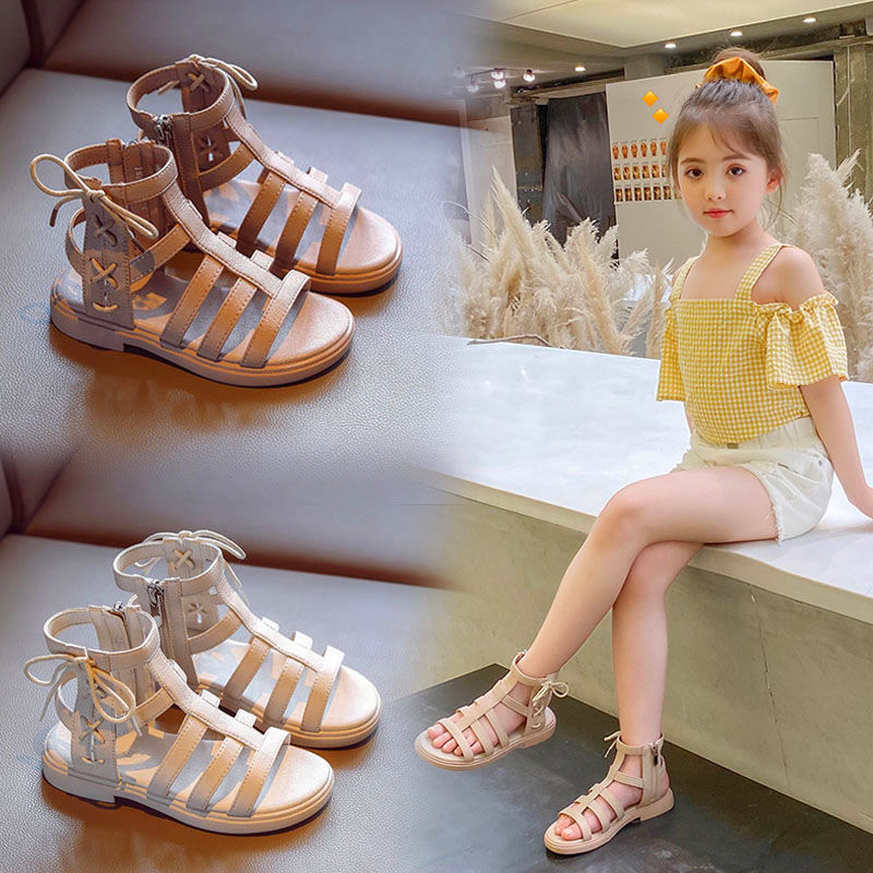 女童羅馬涼鞋2022夏季新款韓版時尚中大童兒童高幫小女孩公主童鞋