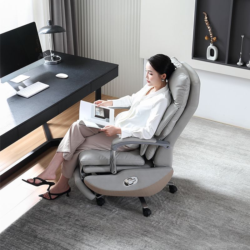 【可開發票】顧全電動按摩電腦椅輕奢按摩大班椅簡約辦公室總裁老板椅舒適可躺 1