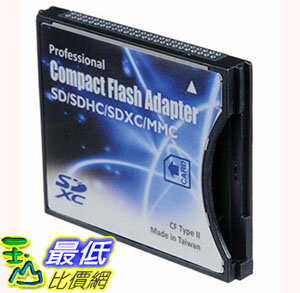[106美國直購] SD/SDHC/MMC/Eye-Fi card Compact Flash CF Type II Adapter for Professional DSLR Digital SLR Camera