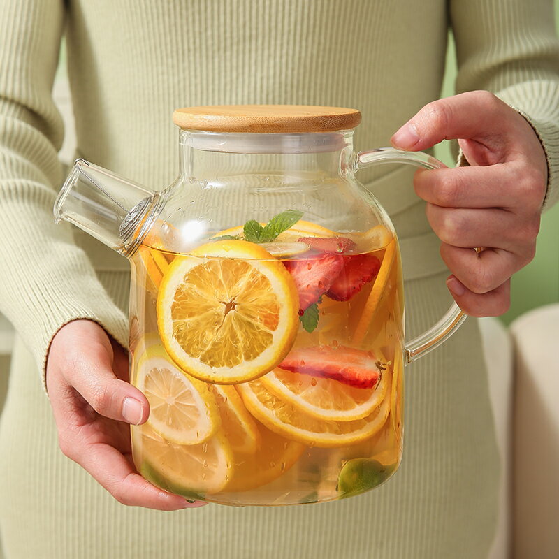 玻璃冷水壺耐高溫家用大容量涼白開水杯套裝加厚水果花茶壺涼水壺
