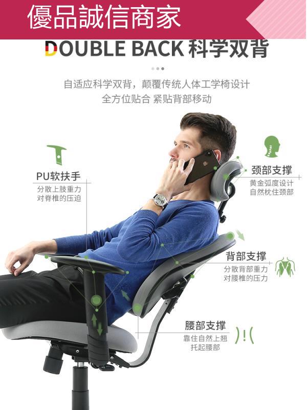 優品誠信商家 普格瑞司08BH電腦椅人體工學椅家用座椅舒適久坐護腰電競椅辦公椅