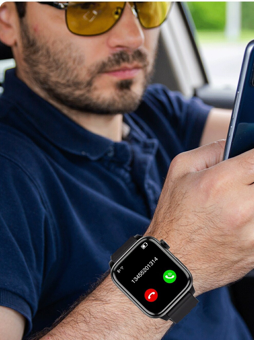 智能手表S8高清藍牙通話血壓監測運動計步機械編碼多功能大屏手環-樂購