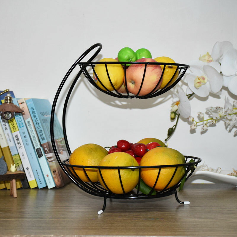多層水果盤 雙層水果盤客廳家用北歐多層干果盤現代簡約創意水果籃零食點心盆