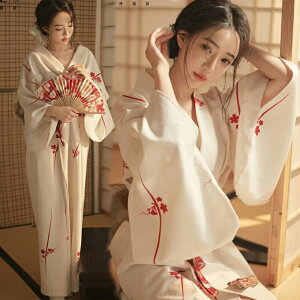日式和服 神明少女和服女復古和風小清新櫻花改良日式外景攝影寫真拍照服裝【HZ66841】