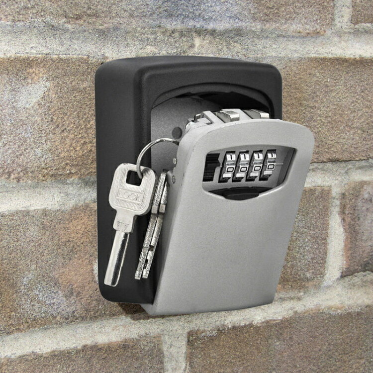 鑰匙盒 鑰匙掛勾 收納盒 戶外防盜密碼鎖鑰匙收納盒壁掛式門口入戶門備用家用房卡保管箱『ZW4494』