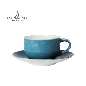 英國Royal Crown Derby-Art Glaze藝術彩釉系列-8OZ杯盤組(滄藍)