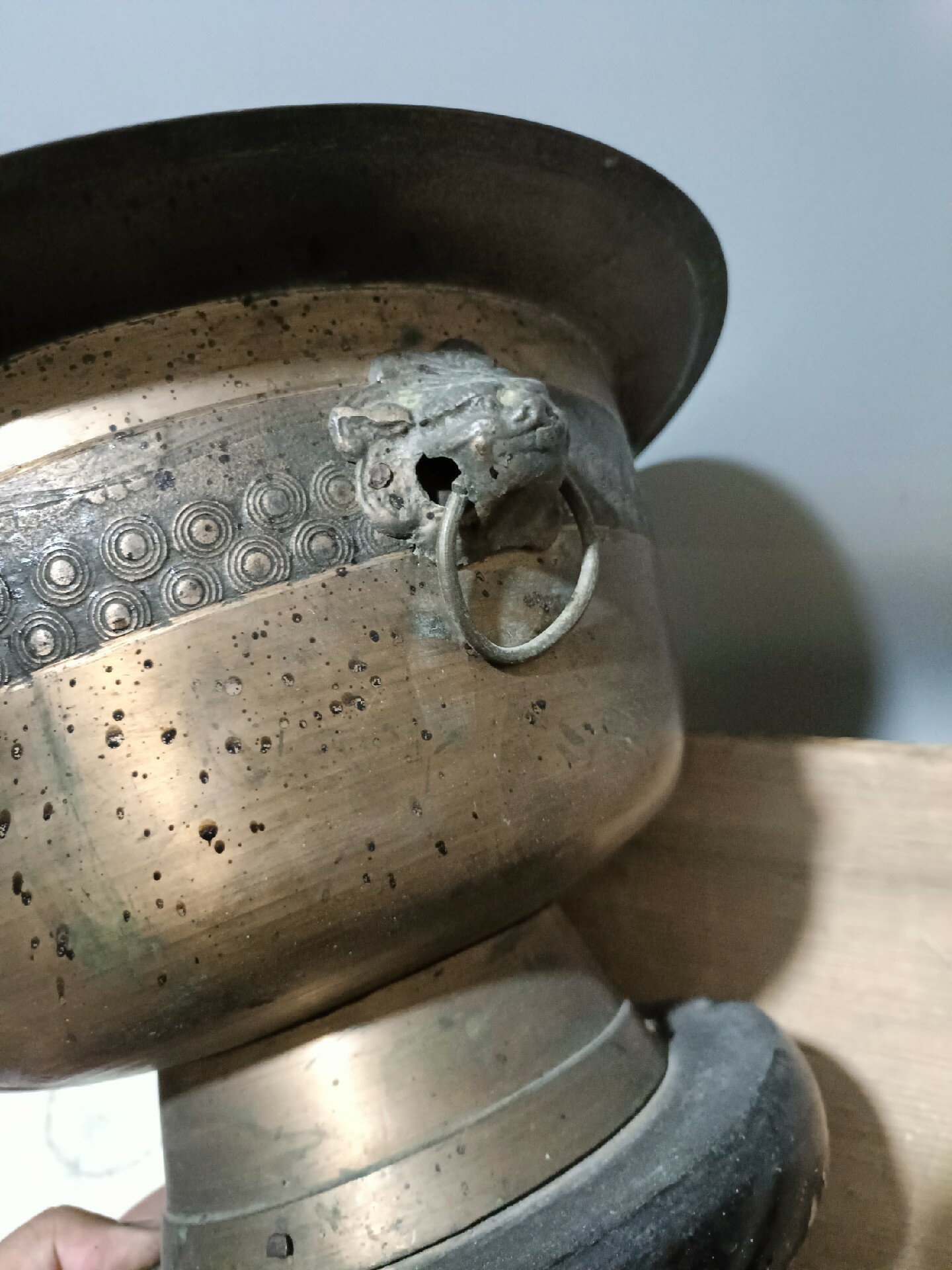 鰐口，江戶時代，古銅製，重約1100克 鰐口，江戶時代，古銅製，重約1100克 美術品・アンティーク