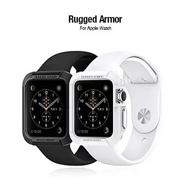 【磐石蘋果】Spigen Apple Watch(42mm) Rugged Armor彈性防震保護殼(1/2/3共用)